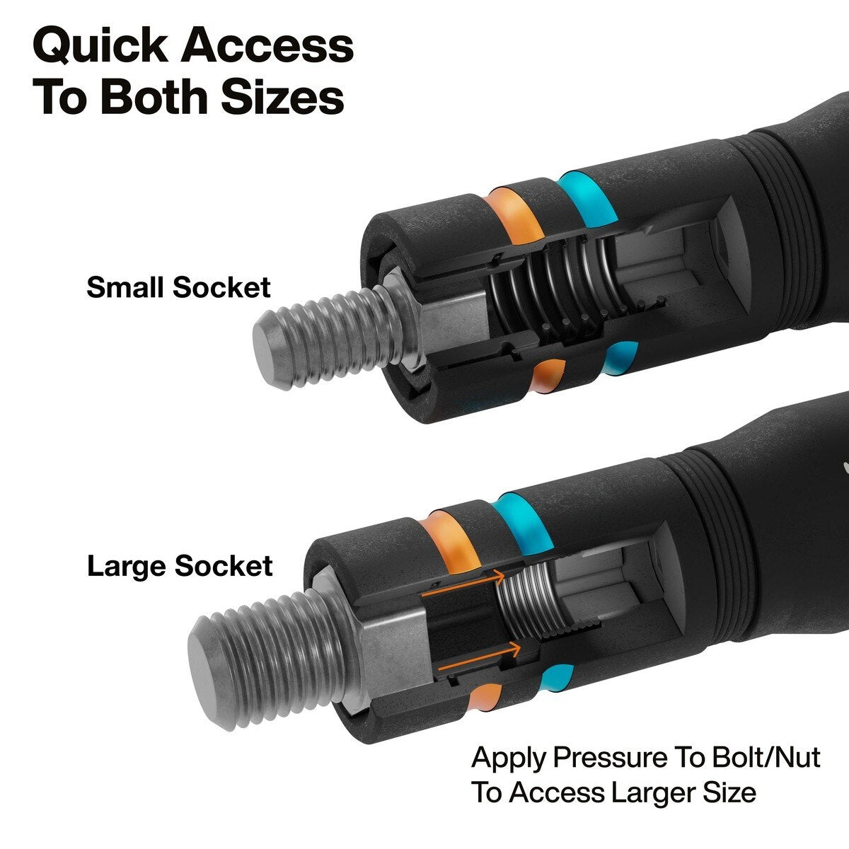 Klein Tools 652MQS Quad-8 Metric 1/4" Impact Flip Socket Set with 6.5" Extension Shaft (3 Piece) - 3
