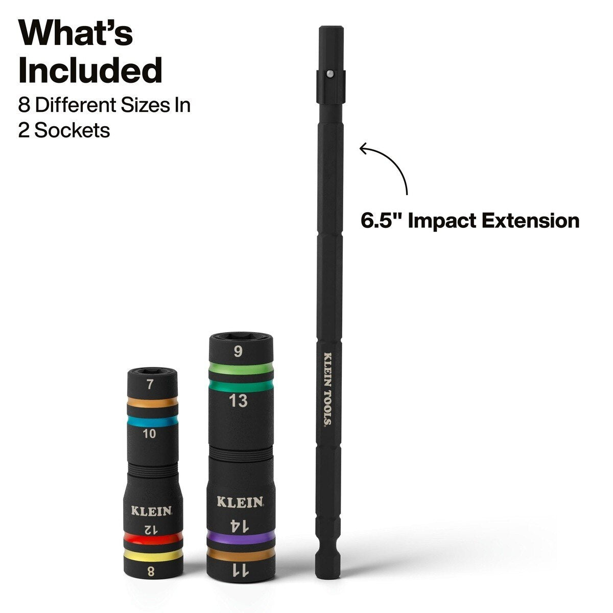 Klein Tools 652MQS Quad-8 Metric 1/4" Impact Flip Socket Set with 6.5" Extension Shaft (3 Piece) - 4