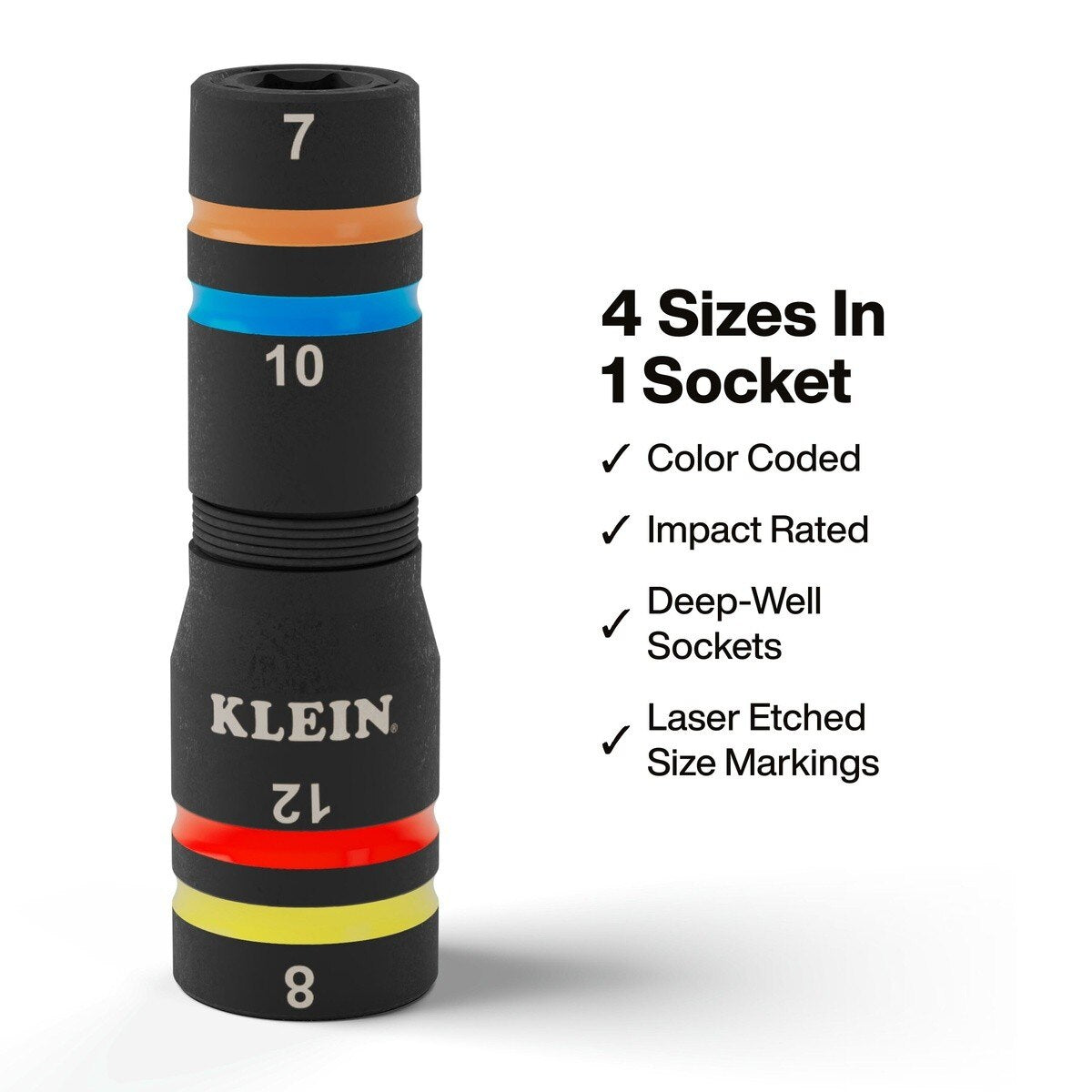 Klein Tools 653MQS KNECT Quad-12 Heavy-Duty Impact Flip Socket Set with MODbox Case (6 Piece Set) - 2