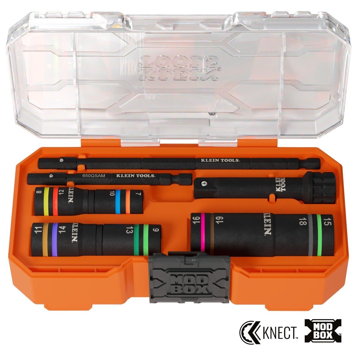 Klein Tools 653MQS KNECT Quad-12 Heavy-Duty Impact Flip Socket Set with MODbox Case (6 Piece Set) - 5