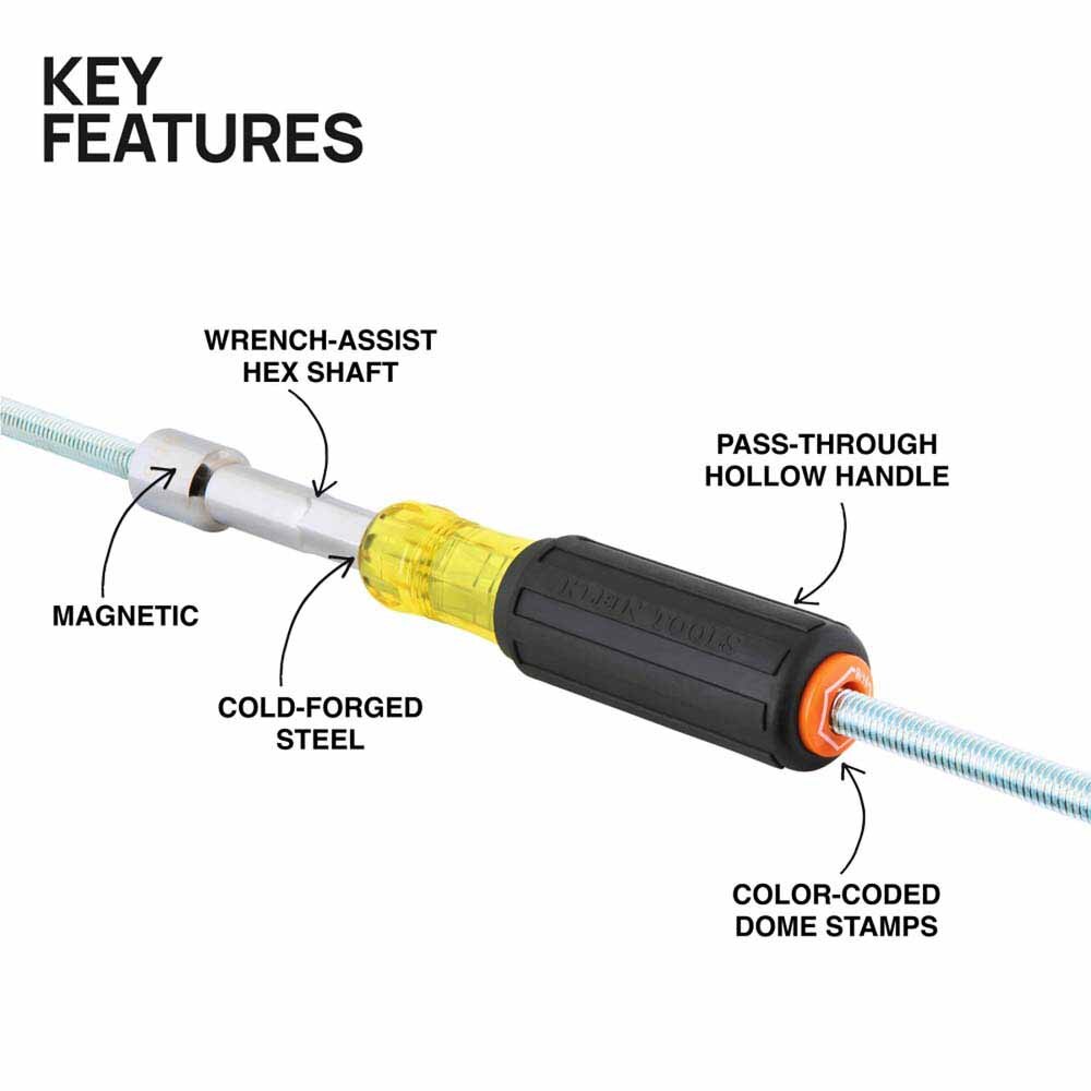 Klein 65456MAG Color-Coded Magnetic Hollow-Shaft Heavy-Duty Nut Driver Set, 6-Piece - 2