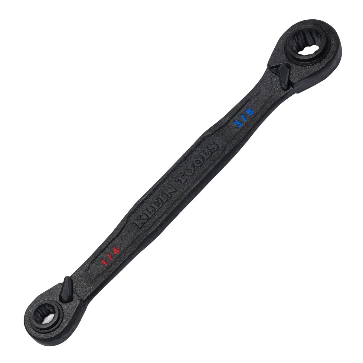 Klein Tools 68214 4-in-1 Ratcheting Box Wrench, Closed Box Ends, 1/4, 5/16, 3/8, 7/16 SAE, 6.5 in. Length (1 Pack)