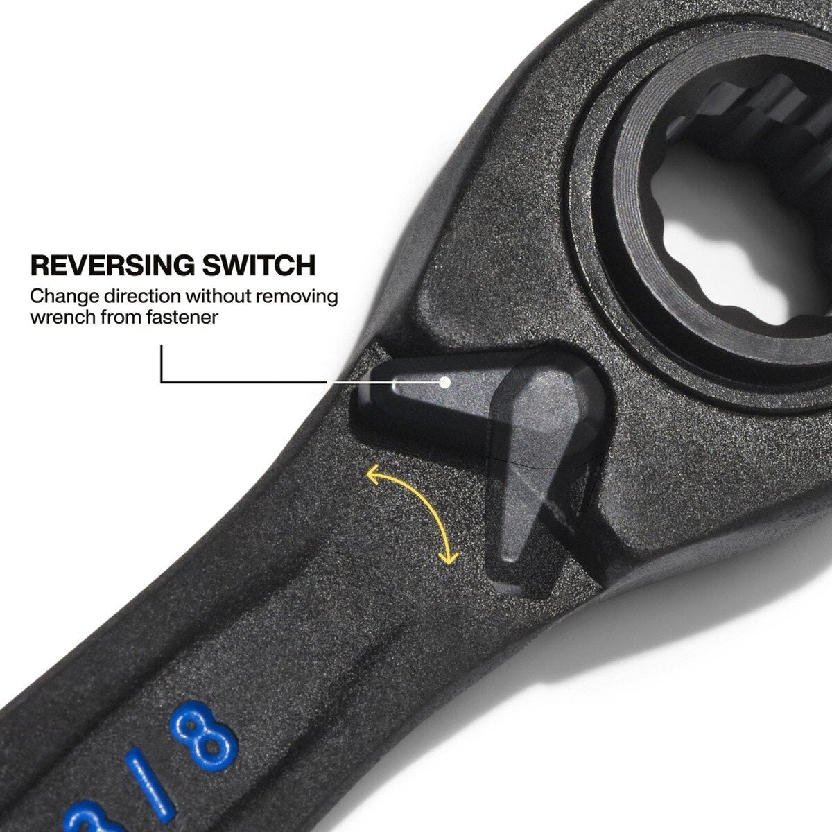 Klein Tools 68214 4-in-1 Ratcheting Box Wrench, Closed Box Ends, 1/4, 5/16, 3/8, 7/16 SAE, 6.5 in. Length (1 Pack) - 5