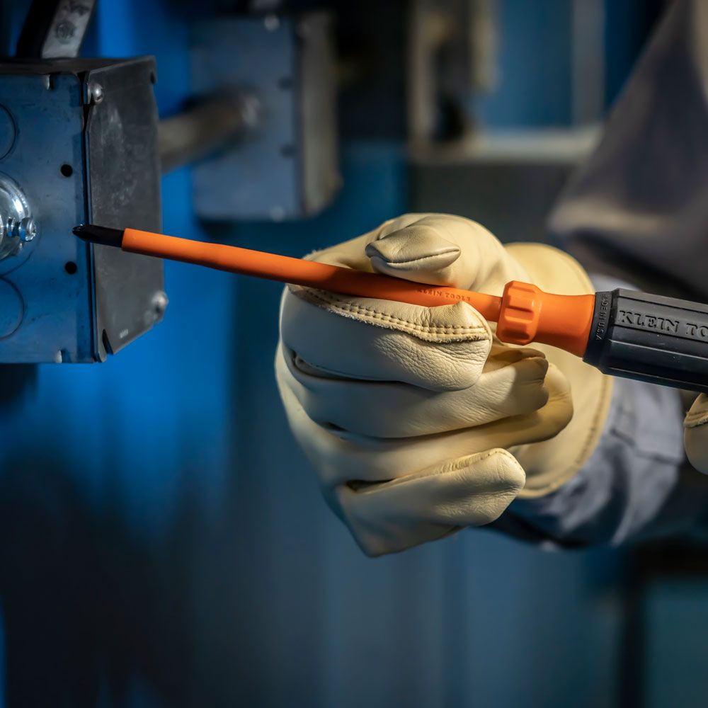 Klein 6856INS Insulated Screwdriver, #1 Phillips Tip, 6" Round Shank - 8