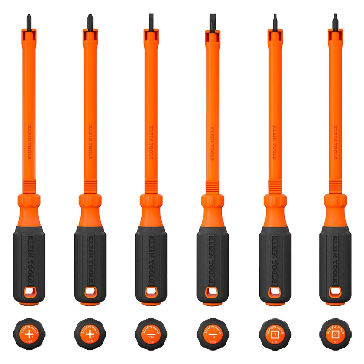Klein 85156KINS 1000V Insulated Hooded Screw Holding Screwdriver Set (6 Piece)