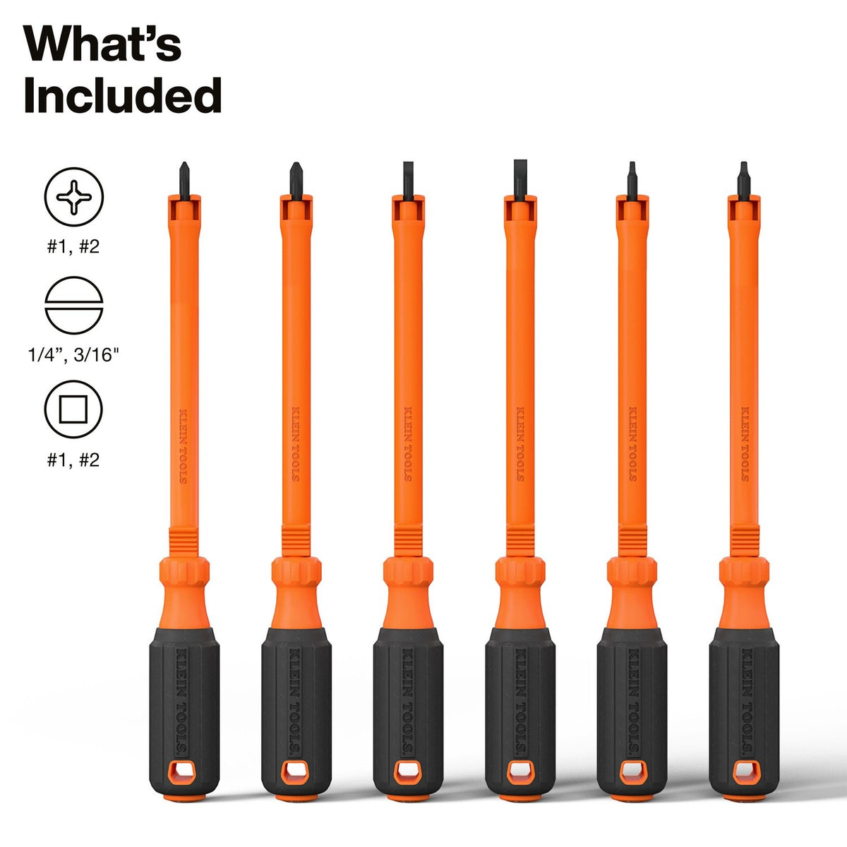 Klein 85156KINS 1000V Insulated Hooded Screw Holding Screwdriver Set (6 Piece) - 2