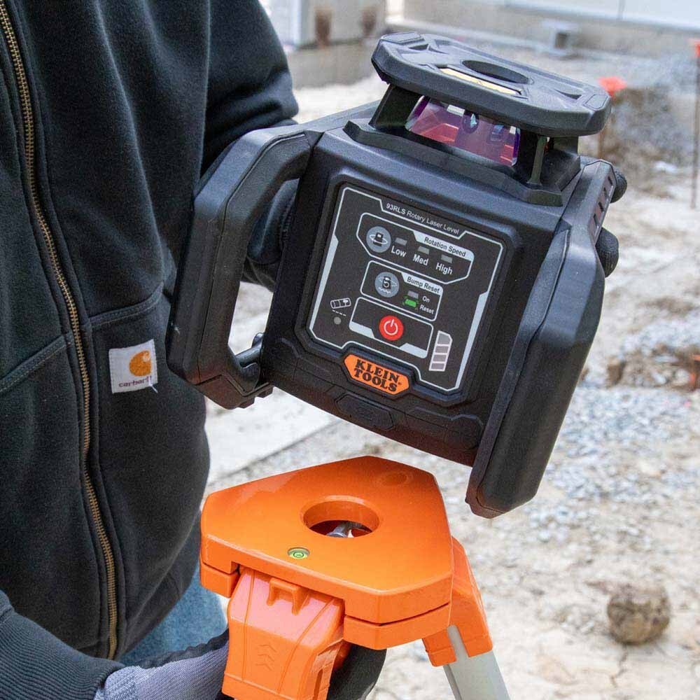 Klein 93RLS Green Rotary Laser Level, Self-Leveling with Plumb Spot and Tripod - 9