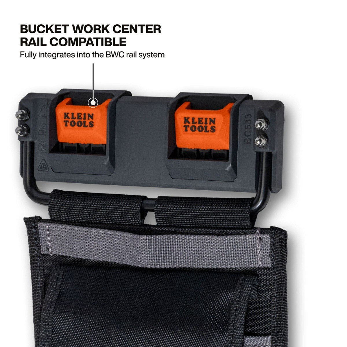 Klein Tools BC533C Crimper Holder for Bucket Work Center Rail System with Magnetic Shield - 5