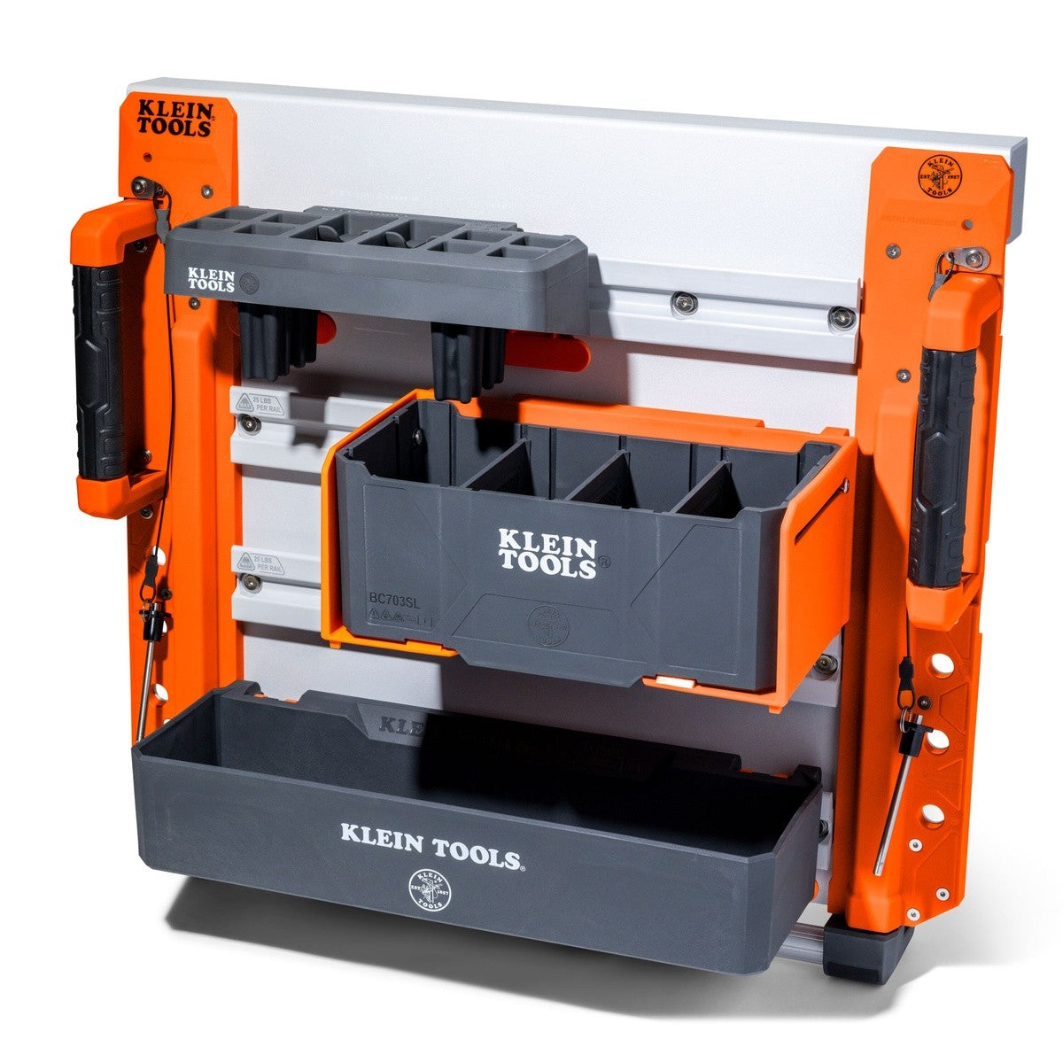 Klein Tools BC600WA LiftPro 20" Wall Mount System with 4 Interior Rails for Tool Storage - 6