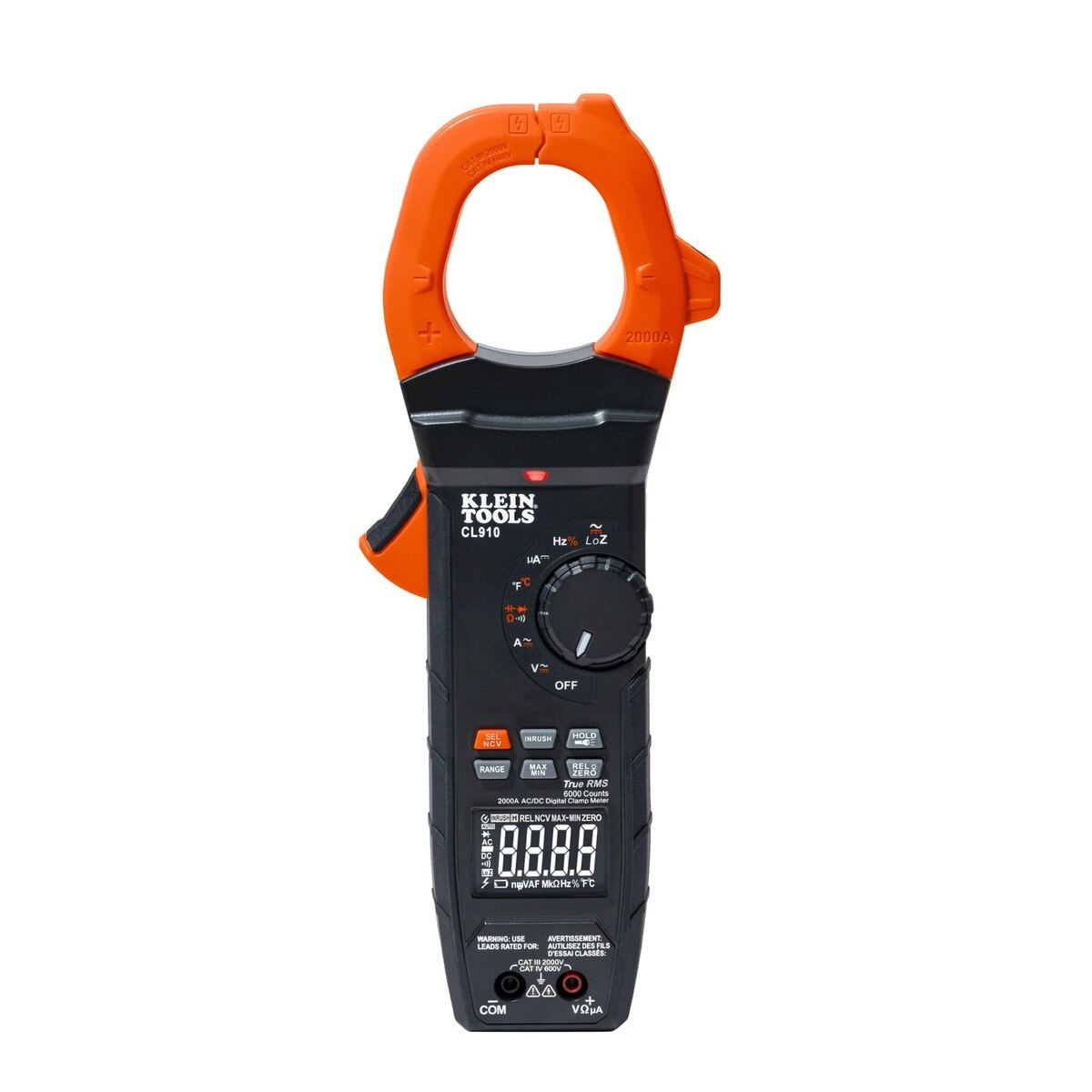 Klein Tools CL910 2000V 2000A AC/DC Auto-Ranging TRMS Clamp Meter with Worklight
