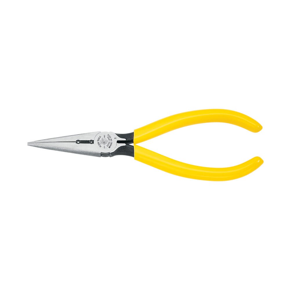 Klein Tools D203-6H2 Pliers, Long Nose Side-Cutters, Stripping, 6"