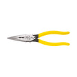 Klein Tools D203-8NCR Pliers, Long Nose Side Cutters, Strip/Crimp 8"
