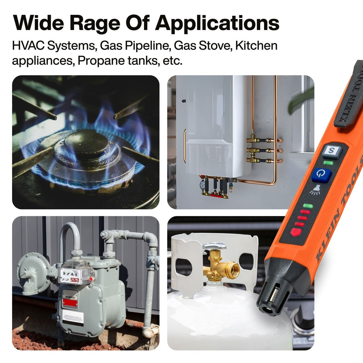 Klein Tools ET190 Compact Combustible Gas Leak Detector with Work Light, 6.34" Length - 5