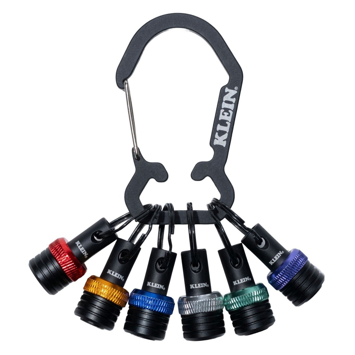 Klein K33851 1/4" Hex Bit Holder Keychain Set with Color Coded Holders (6 Piece)