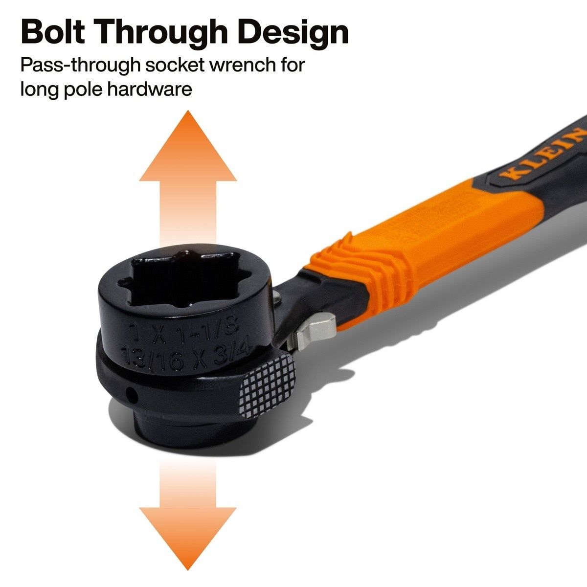 Klein Tools KT171HFINS 5-in-1 Insulated Lineman Wrench with Dual Hammer Face 13" - 4