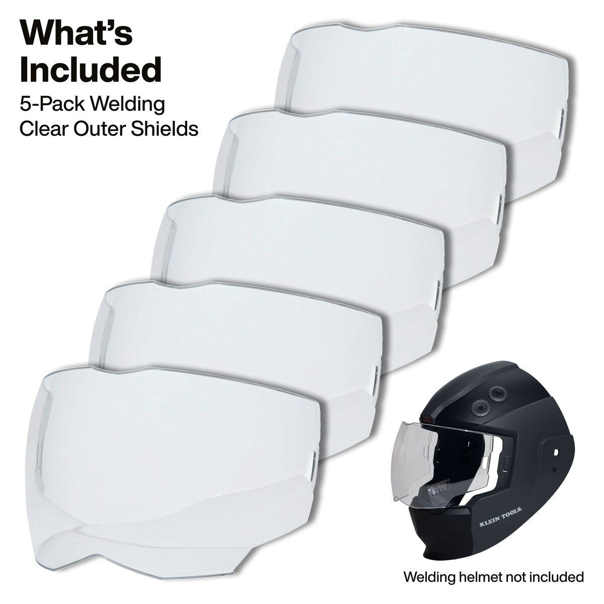 Klein Tools KWHOSHIELD Phoenix Series Panoramic Welding Helmet Clear Outer Shield Replacement (5 Pack) - 2