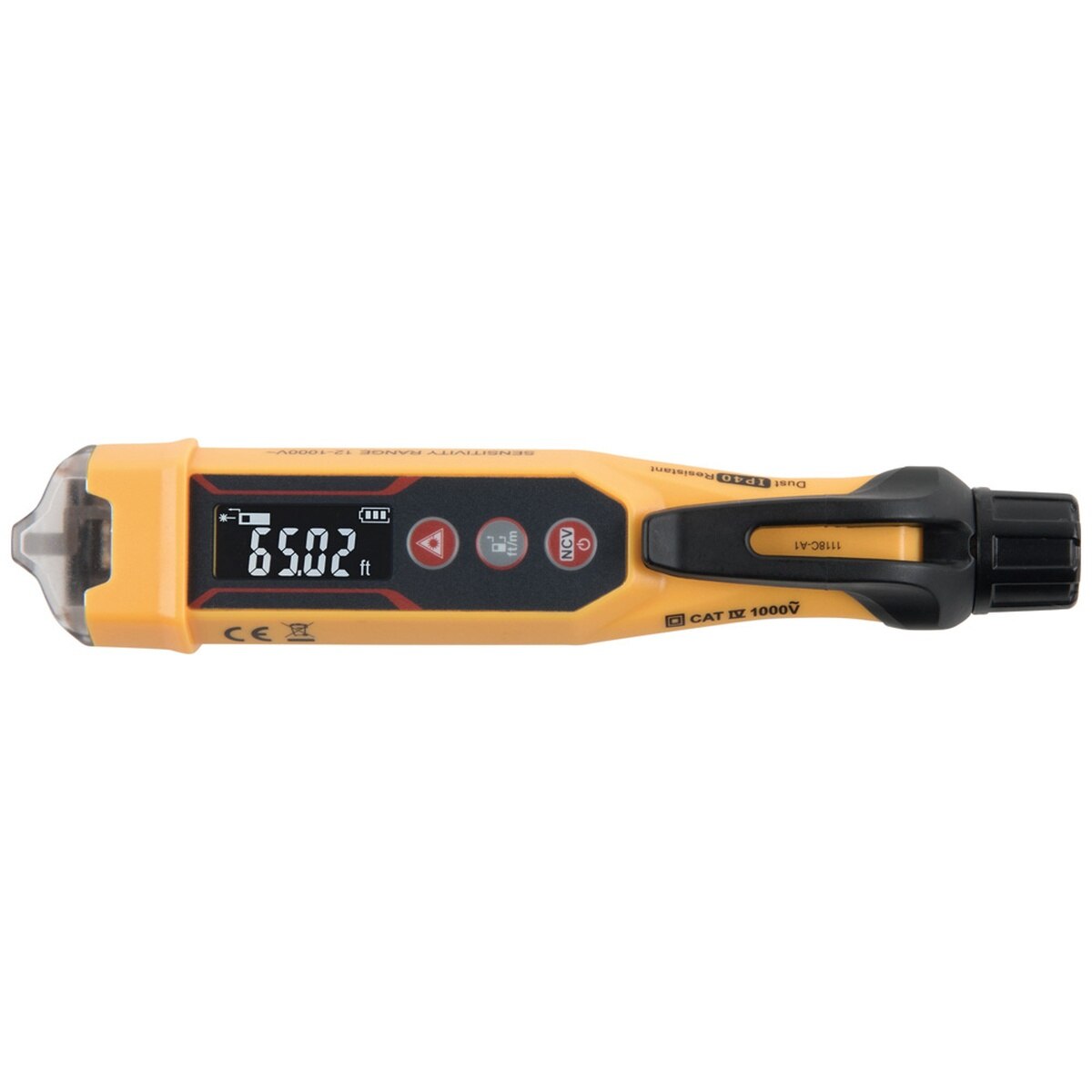 Klein Tools NCVT6 Non-Contact Voltage Tester Pen with 66 ft Laser Distance Meter, 12–1000V AC