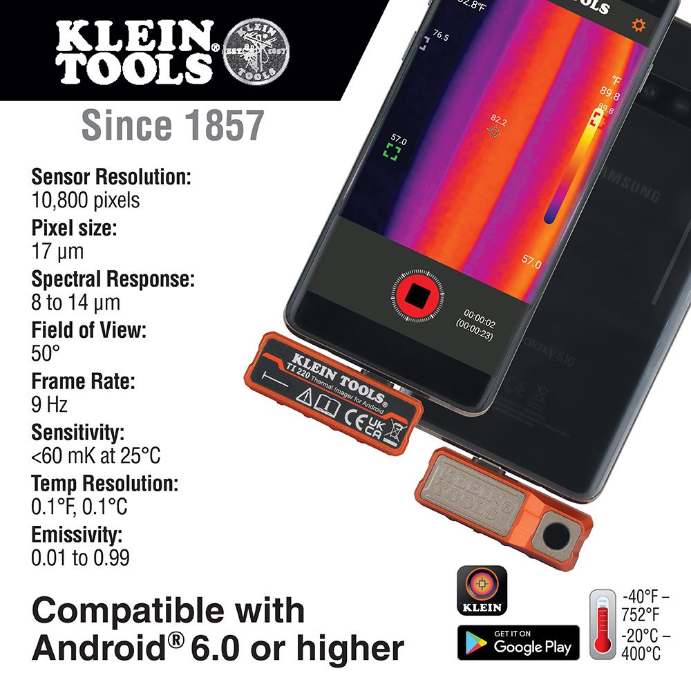 Klein TI220 Thermal Imager for Android Devices - 6