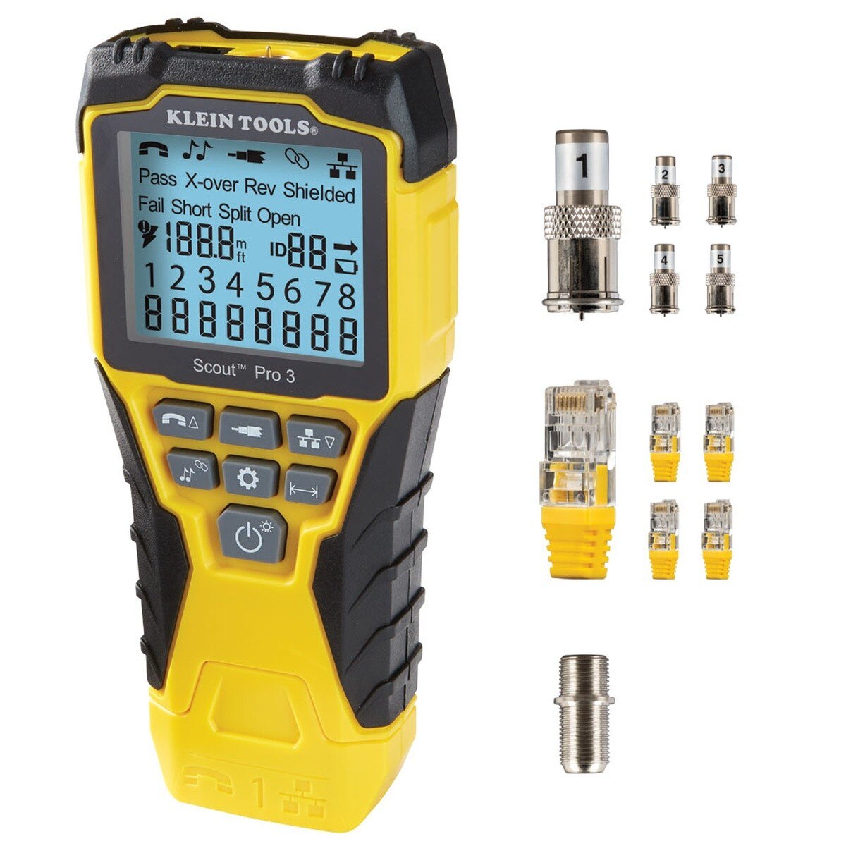 Klein Tools VDV501851 Ethernet Cable Tester Kit with Scout Pro 3 Tester, Remotes and Adapter (Starter Kit)