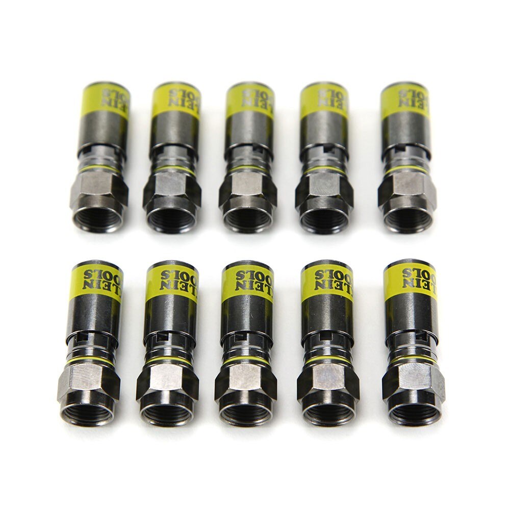 Klein Tools VDV812-606 Universal F Compression Connectors RG6/6Q 10-Pack - 3