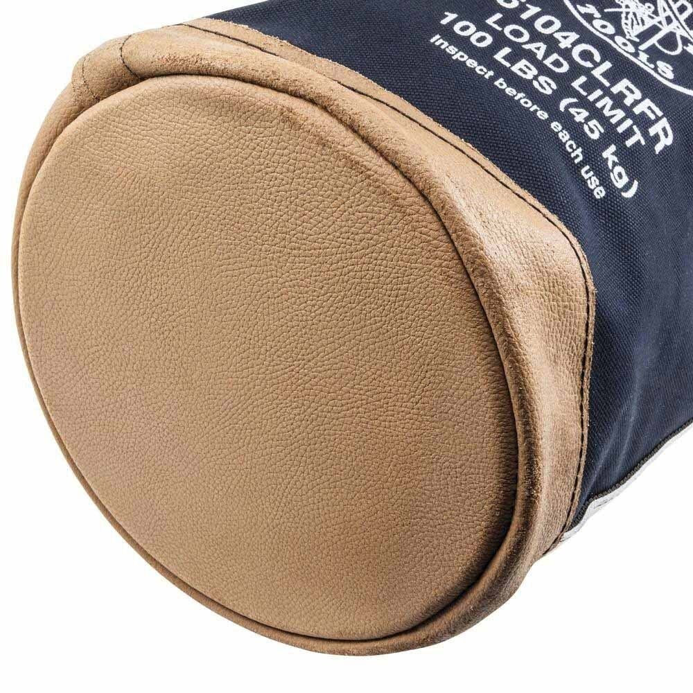 Klein Tools 5104CLRFR Flame-Resistant Top-Closing Canvas Bucket for Overhead Lifting 12 in Diameter 17 in Height - 5