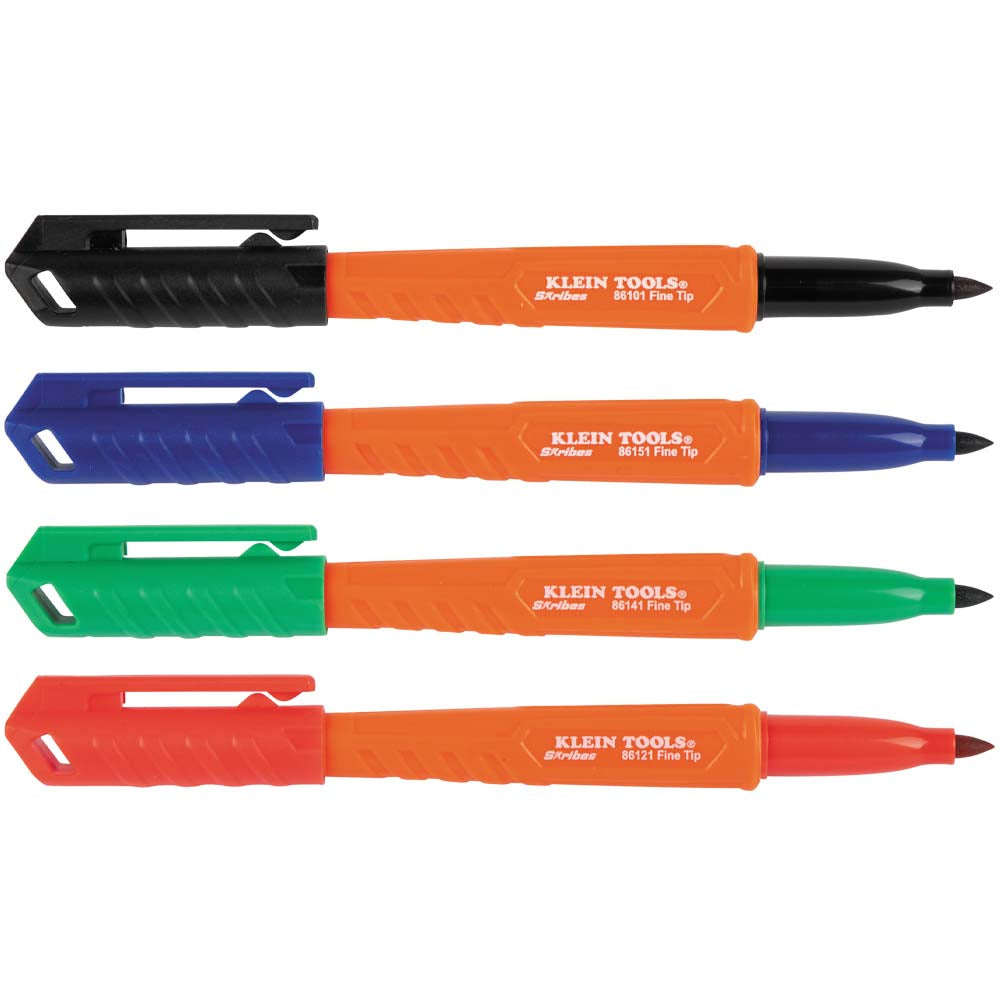 Klein 861914 Skribes Fine Tip Permanent Markers, Multi-Color, 4-Pack - 4