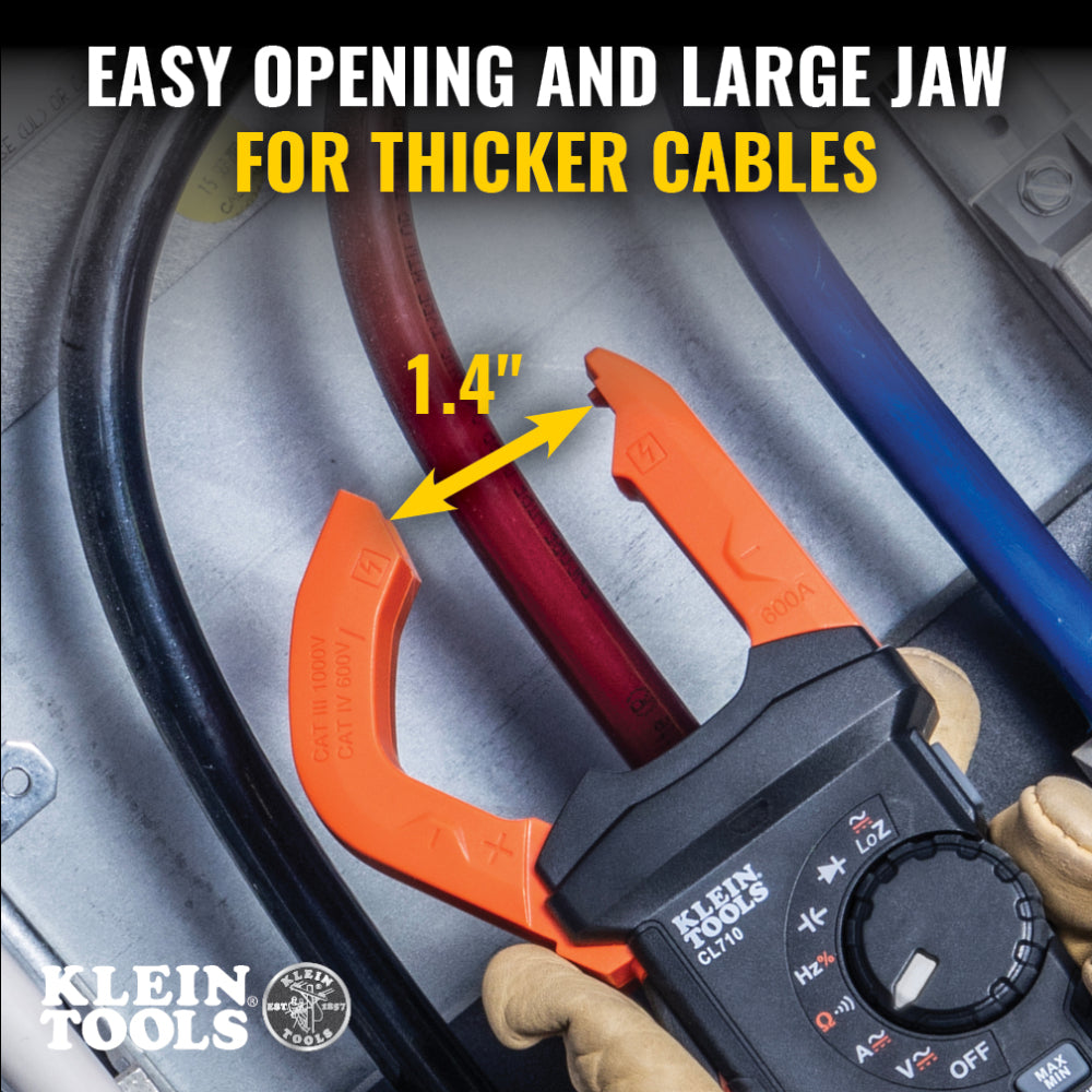 Klein CL710 600A AC/DC Auto-Ranging Digital Pro Clamp Meter - 7