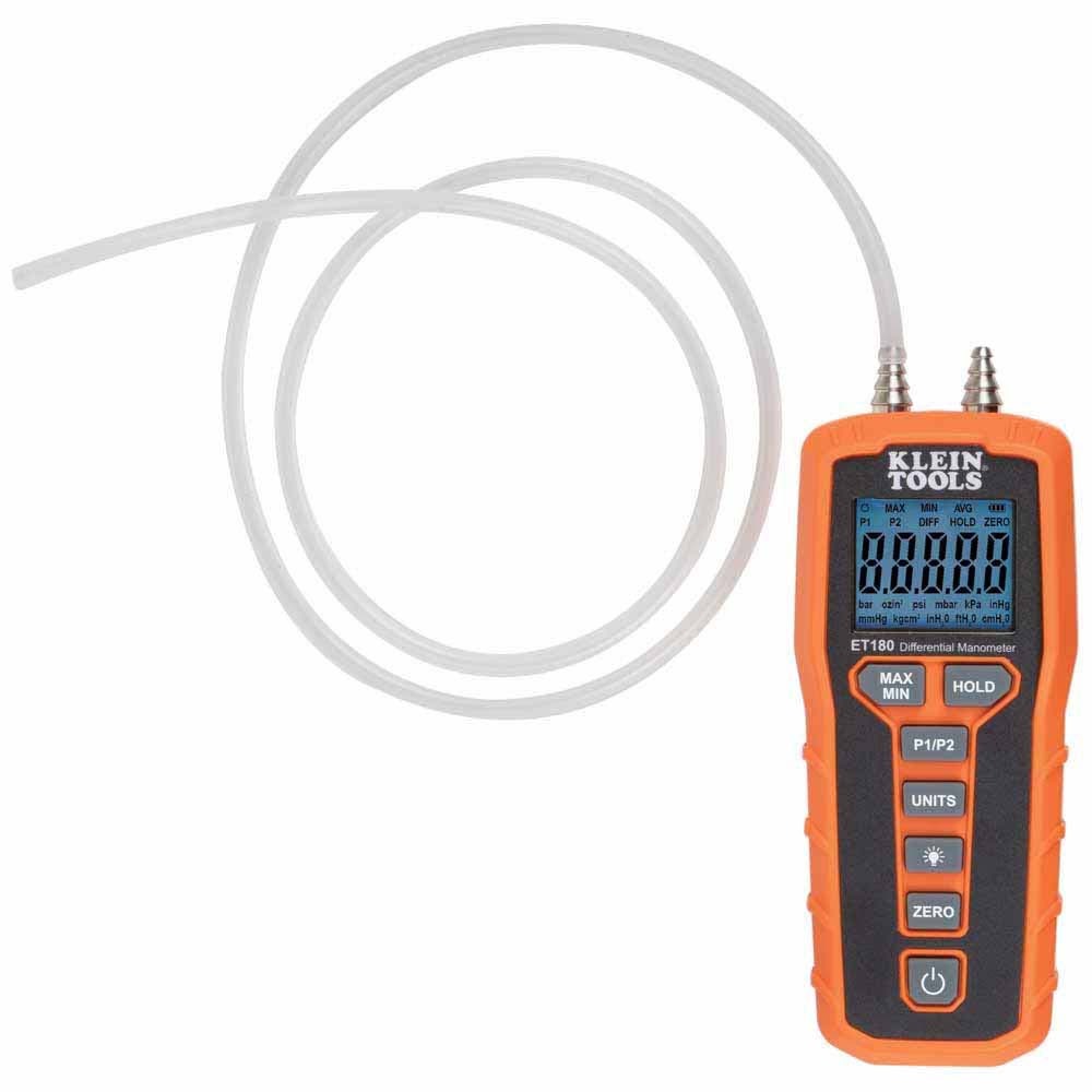 Klein Tools ET180 Digital Differential Manometer with Backlit LCD and Magnetic Mount (1 Each) - 5