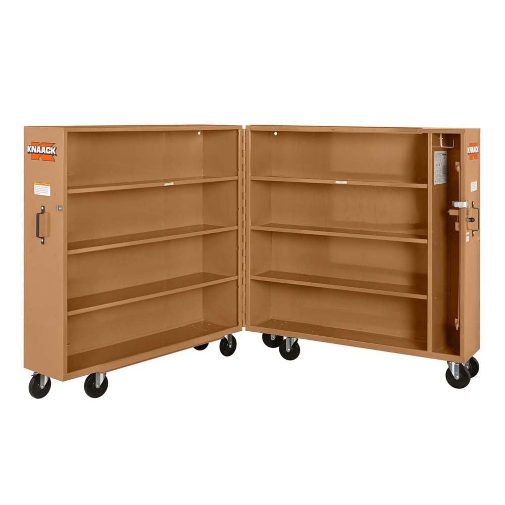 Knaack 100-KL 60" x 30" x 65", 60.9 cu ft Model 100 Folding Rolling Tool Cabinet with Padlock and Casters - 3