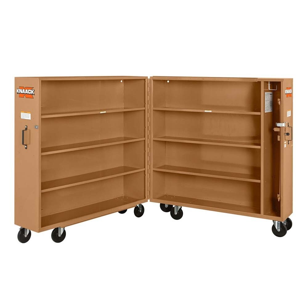 Knaack 100-KL 60" x 30" x 65", 60.9 cu ft Model 100 Folding Rolling Tool Cabinet with Padlock and Casters - 3