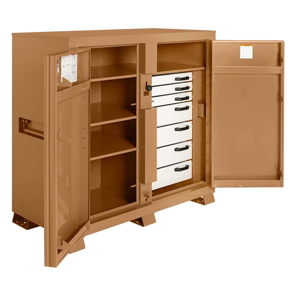 Knaack 112-KL 60" W x 30" D x 60" H, 54.9 cu ft Model 112 Steel Jobsite Storage Cabinet with Padlock - 3