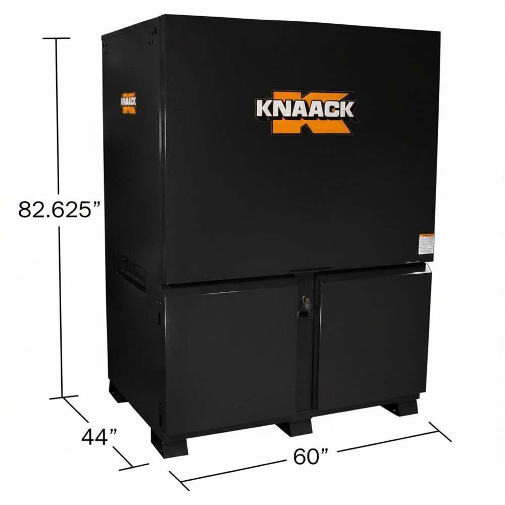 Knaack 118-M-KL-50NR 39.3 x 26.79 x 48.25" DataVault Mobile Digital Plan Station Jobsite Box with 32" Monitor and 4 GFCI Outlets (2 Pack) - Black - 3