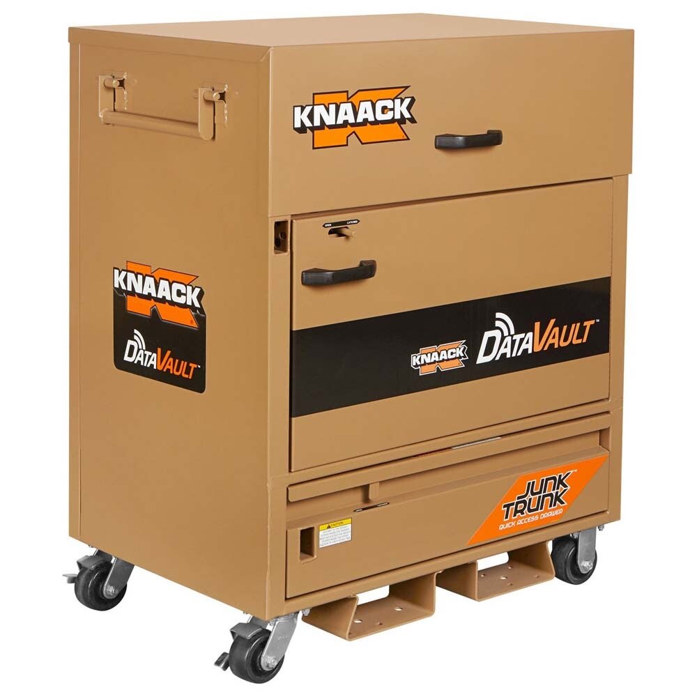 Knaack 118-M-KL 39.3 x 26.79 x 48.25" DataVault Mobile Digital Plan Station Jobsite Box with 32" Monitor and 4 GFCI Outlets (2 Pack)
