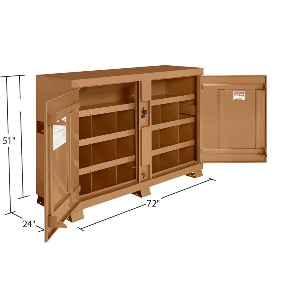 Knaack 129-KL 72" W x 24" D x 51" H, 48 cu ft Model 129 Locking Steel Bin Storage Cabinet - 2