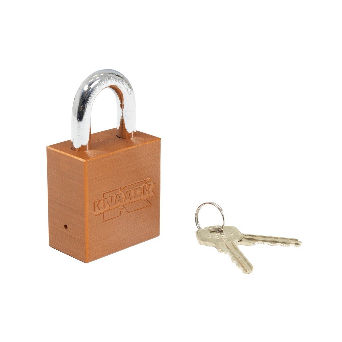 Knaack 1KL Orange Aluminum Keyed Different Padlock 4" W x 1.7" H x 1.7" L - 2