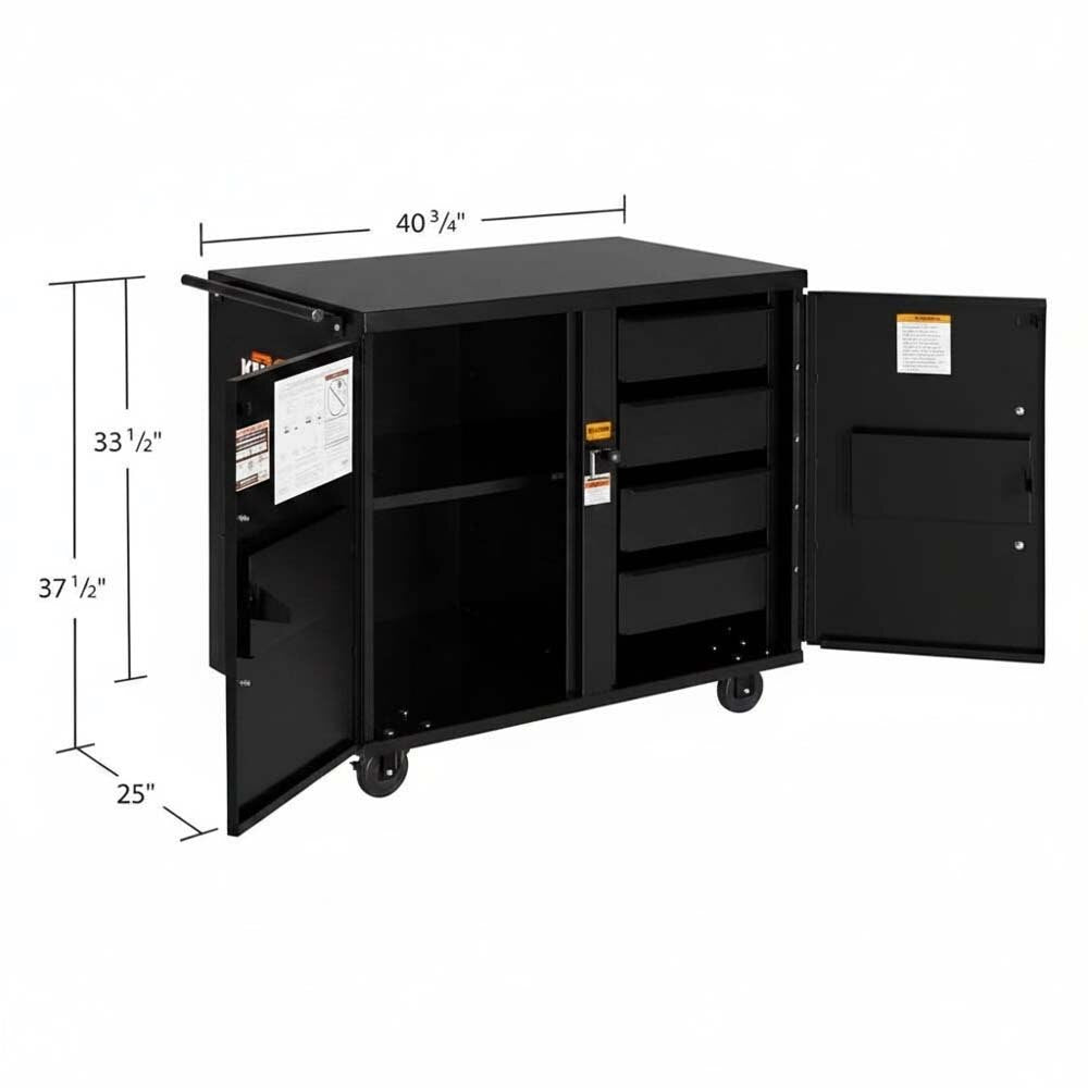 Knaack 44-KL-50NR 40.6" W x 25" D x 37.5" H Model 44 Jobmaster Rolling Workbench 800 lb Load Capacity - Black - 2