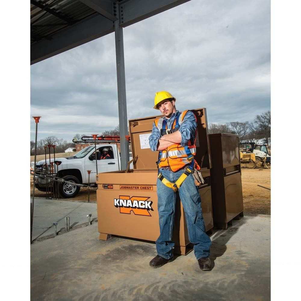 Knaack 4830-KL 48" L x 30" W x 29" H, 25.25 cu ft Model 4830 Steel Jobsite Storage Chest Tool Box with Padlock - 4