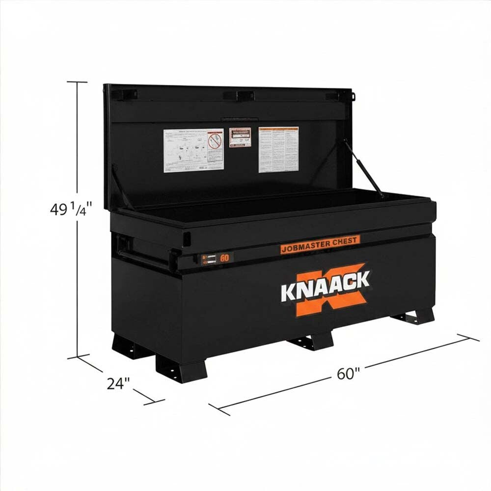 Knaack 60-KL-50NR 60" W x 24" D x 28.5" H, 20.25 cu ft Model 60 Jobmaster Chest Style Jobsite Storage Box - Black - 2