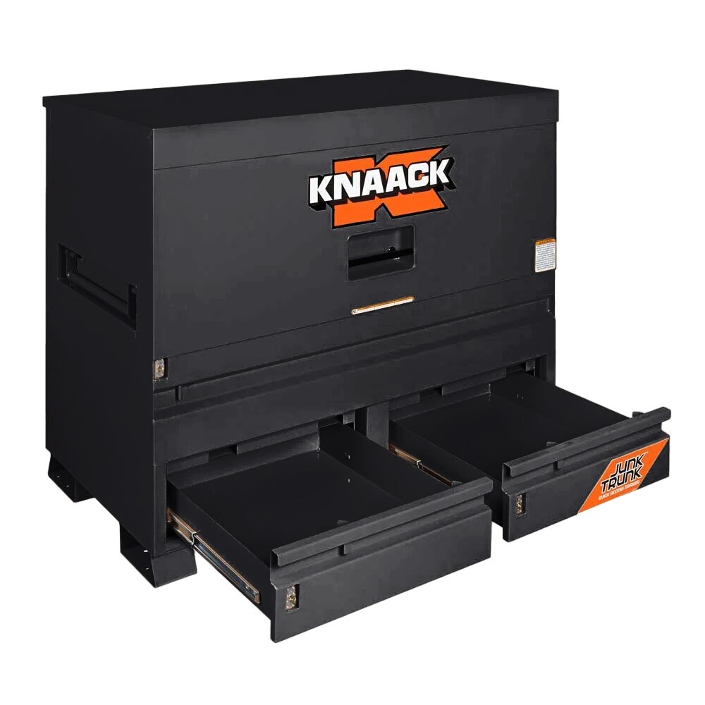 Knaack 89-D-KL-50NR 60" x 30" x 49" Piano Box Jobsite Tool Chest with JunkTrunk Quick Access Drawer and Watchman IV 3 Point Lock Jet Black Powder Coat - 2