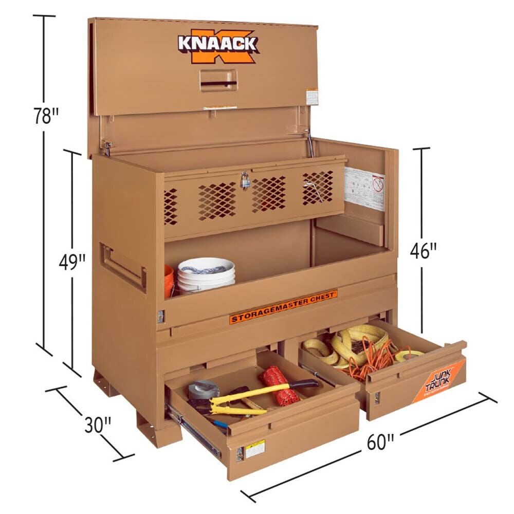 Knaack 89-D-KL 60" x 30" x 49" Model 89-D Piano Box with Junk Trunk Jobsite Storage Box - 2