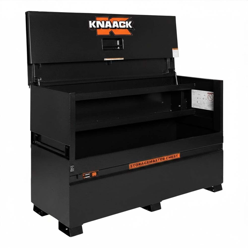 Knaack 90-KL-50NR 72" x 30" x 49", 57.5 cu ft Model 90 Jobmaster Piano Box Steel Jobsite Storage Chest - Black - 3
