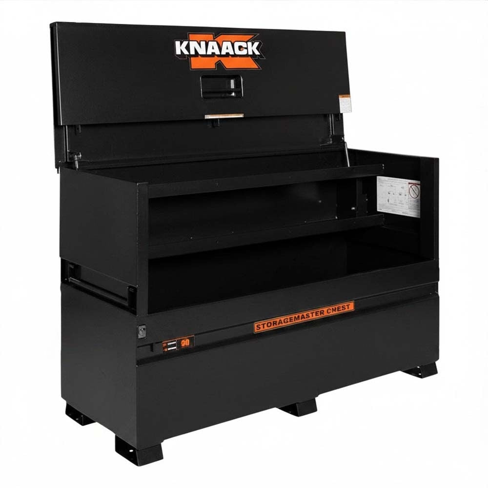 Knaack 90-KL-50NR 72" x 30" x 49", 57.5 cu ft Model 90 Jobmaster Piano Box Steel Jobsite Storage Chest - Black - 3