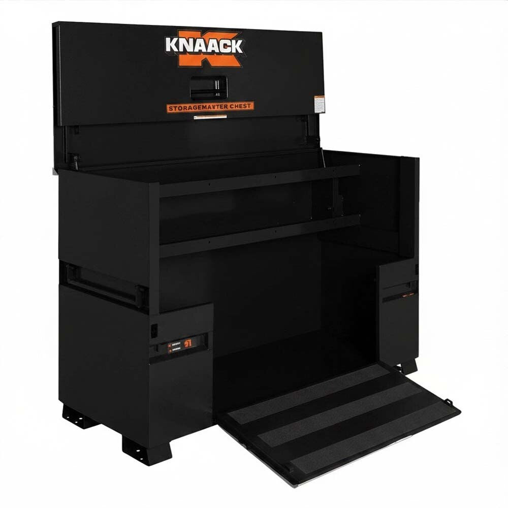 Knaack 91-KL-50NR 72" x 30" x 49", 57.5 cu ft Model 91 StorageMaster Piano Box with 44" Loading Ramp (Includes 2 Padlocks) - Black - 3