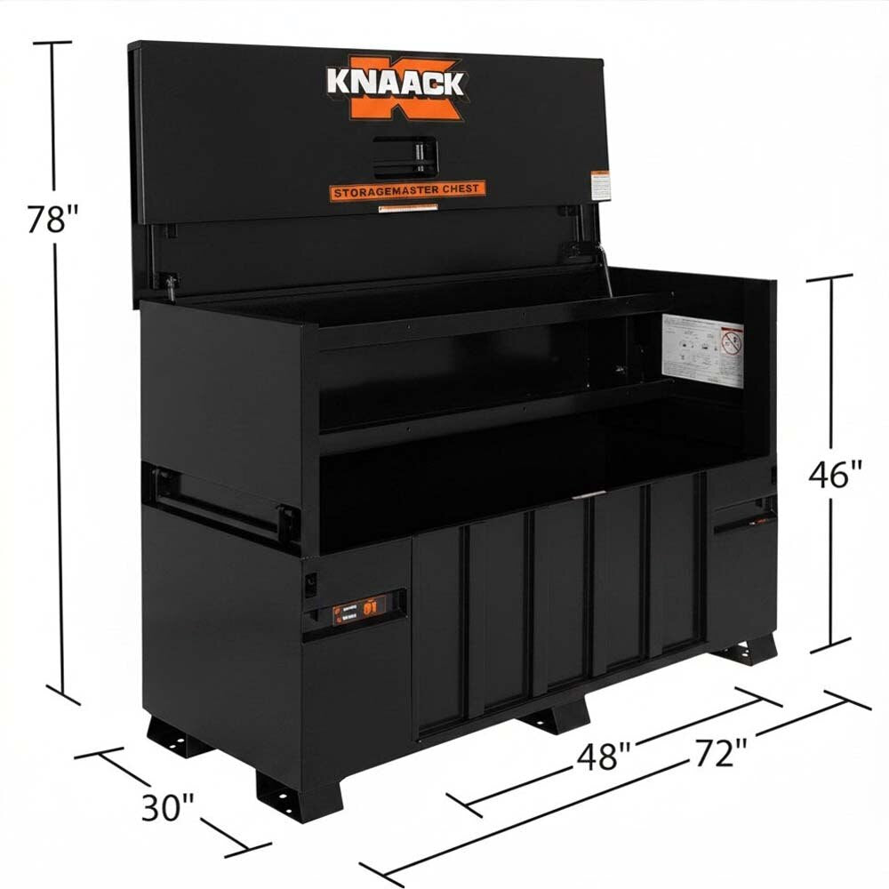 Knaack 91-KL-50NR 72" x 30" x 49", 57.5 cu ft Model 91 StorageMaster Piano Box with 44" Loading Ramp (Includes 2 Padlocks) - Black - 4