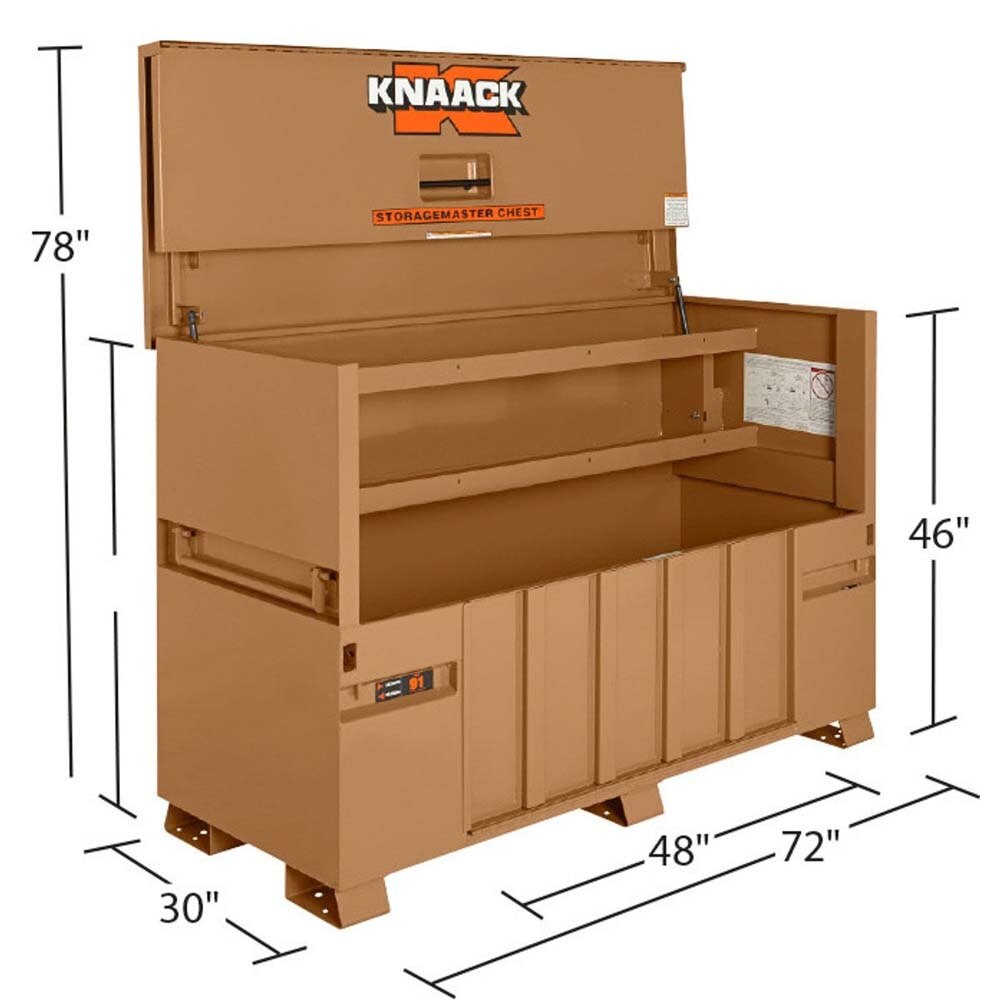 Knaack 91-KL 72" x 30" x 49", 57.5 cu ft Model 91 Piano Box with 44" Loading Ramp (Includes 2 Padlocks) - 4