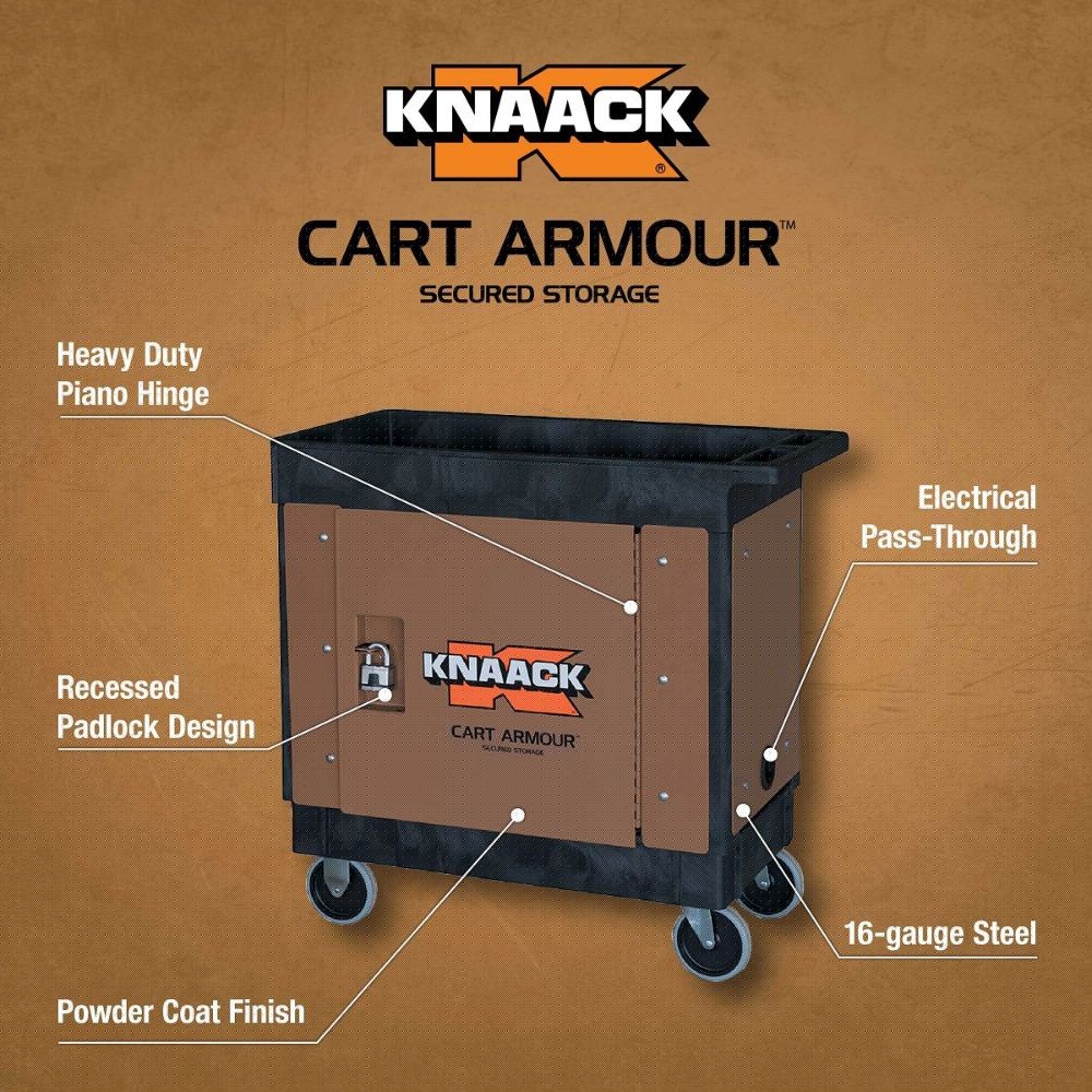 Knaack CA-07 29.9" W x 24.9" D x 21.3" H Cart Armour Mobile Cart Security Steel Paneling for Suncast PUCSD2645 and PUCHD2645 Utility Carts - 10