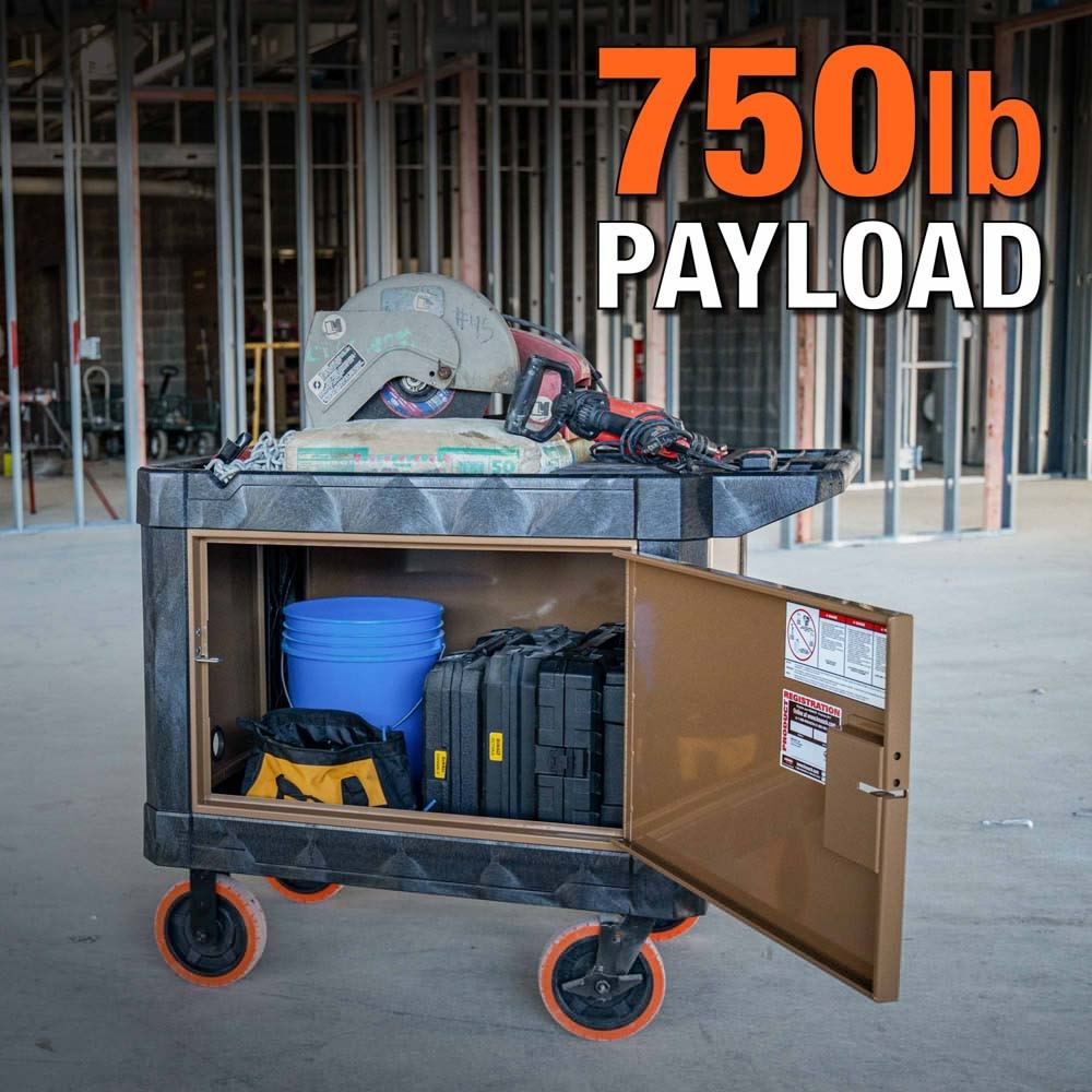 Knaack KAT-01 45.5" x 27" x 37" Armoured Transport Steel Plate Armored Utility Cart 750 lb Load Capacity - 14