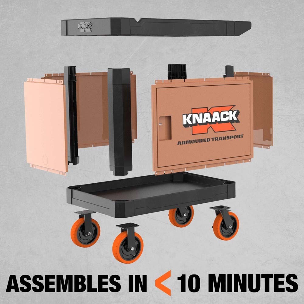 Knaack KAT-01 45.5" x 27" x 37" Armoured Transport Steel Plate Armored Utility Cart 750 lb Load Capacity - 16