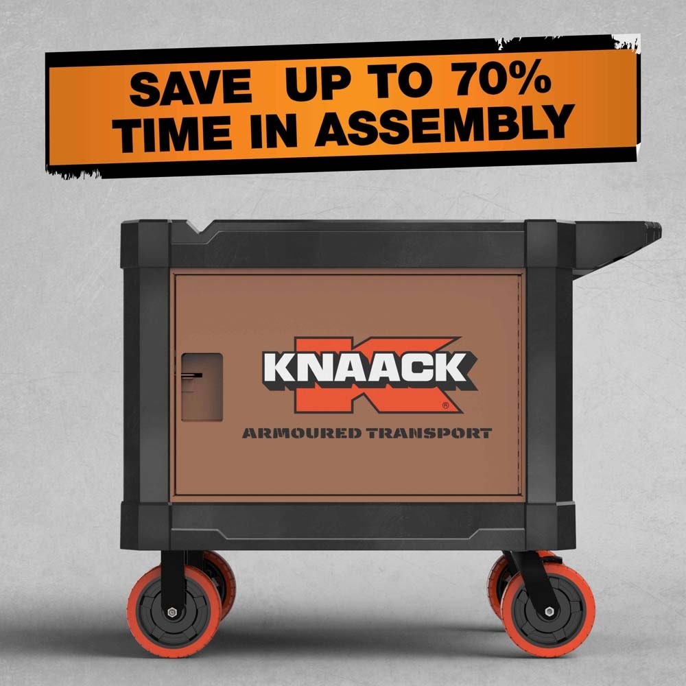 Knaack KAT-01 45.5" x 27" x 37" Armoured Transport Steel Plate Armored Utility Cart 750 lb Load Capacity - 20