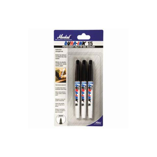 Markal 96098 Dura-Ink 15, Fine Bullet Tip, Carded, Black, 36 Pack